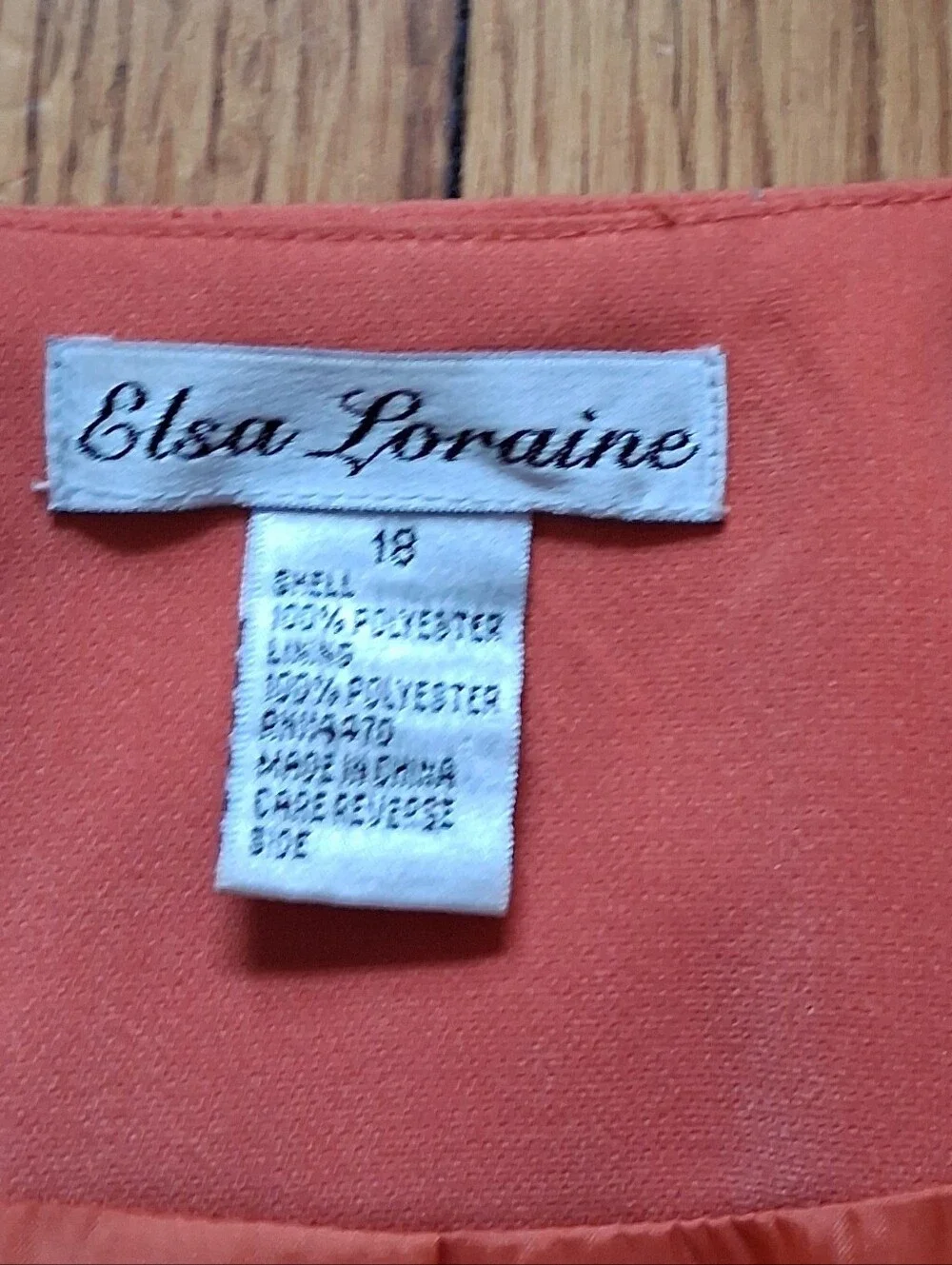 Elsa Loraine - Women's Vintage Coral/Peach Open Front Blazer Jacket. Size 18